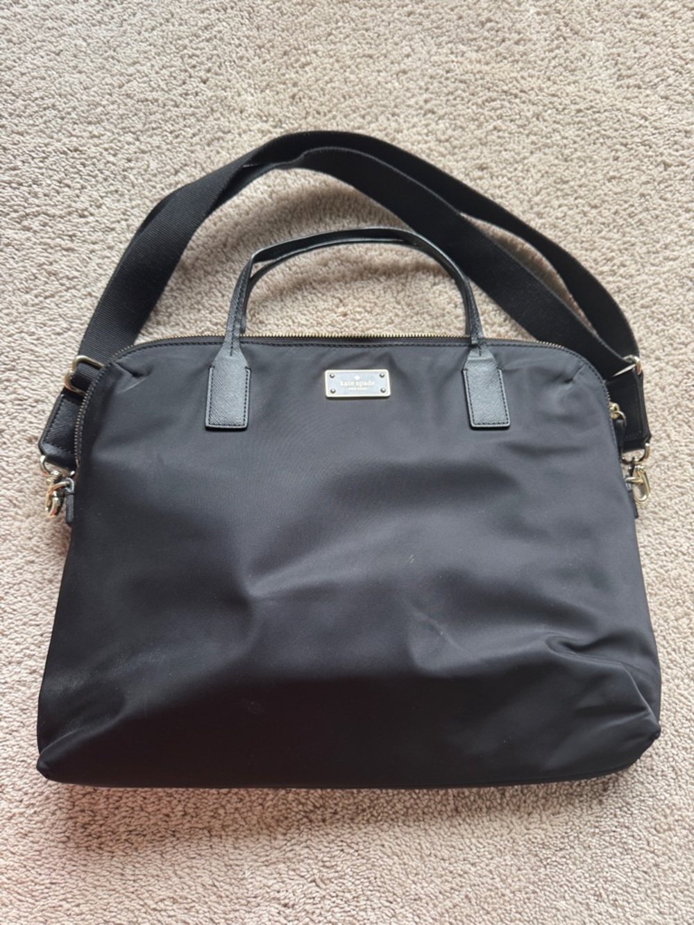 kate spade Black Nylon Laptop Tote with Removable Shoulder Strap